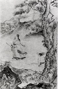明 杜堇 陶淵明菊花圖 軸 Tao Yuanming Enjoying Chrysanthemums — Du Jin