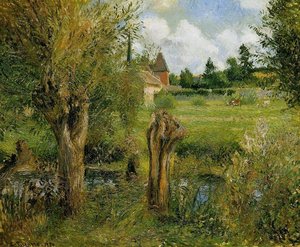 The Banks Of The Epte At Eragny — Camille Pissarro