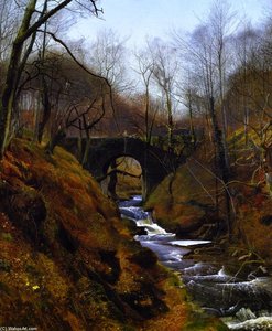Ghyll Beck, Barden, Yorkshire — John Atkinson Grimshaw