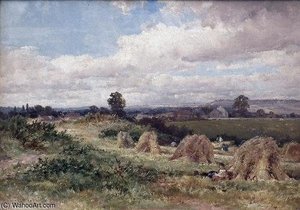 Harvest Scene With Figures To Foreground — John Syer