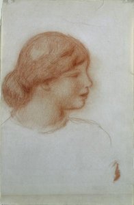 Profile Of A Young Woman — Pierre-auguste Renoir, Impressionistic Style