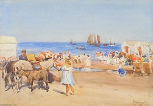 Figures on the Beach at Whitby