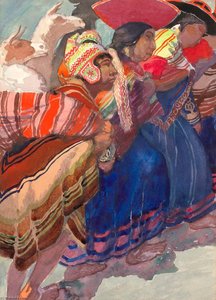 Group In Regional Costume, Indians, Puno, Peru — Carl Folke Sahlin