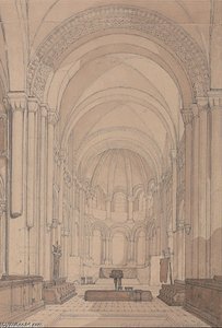 East End Of The Abbey Church Of Saint Georges De Bocherville, Near Rouen, Normandy — John Sell Cotman