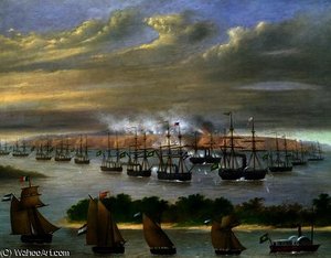 Argentinian Fleet In Channel Of Paso De La Patria — Cándido López