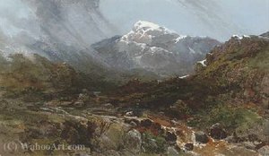 Mountainous Landscape With Rocky Stream — Charles Branwhite, Romanticism