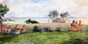 Military Reception And War-dance In Our Honor At Sapapali, Samoa — John La Farge