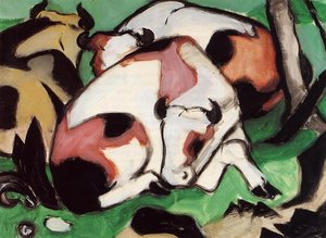 Ruhende Kuhe (aka Kauernder Steir) — Franz Marc