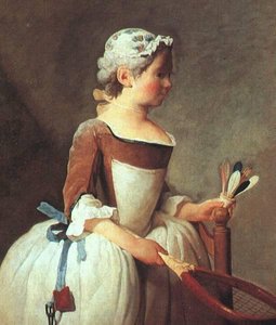 Girl With Racket And Shuttlecock — Jean-baptiste-siméon Chardin
