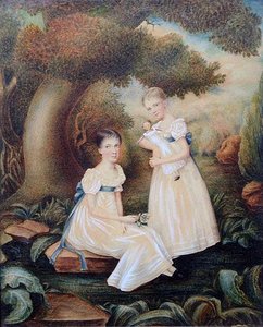 (Two Young Sisters in a Landscape), (painting)