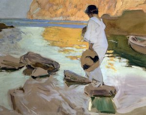 Elena In Cove, San Vicente At Majorca — Joaquín Sorolla Y Bastida