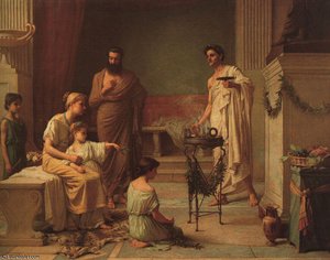 A Sick Child Brought Into The Temple Of Aesculapius Cgfa — John William Waterhouse