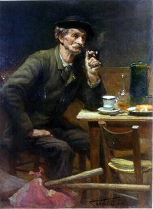 Vieillard Fumant La Pipe — Denet Charles
