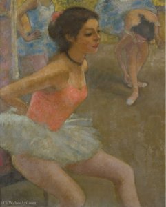 Ballerine Marie-lize Behind The Curtains Preparing To Dance — François Gall