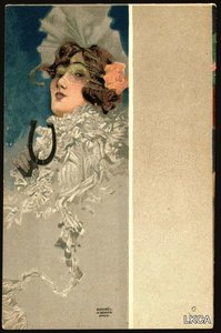 Portrait Of Girls With Grey Border — Raphael Kirchner