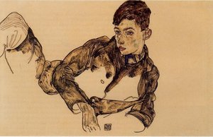 Reclining Boy Leaning On His Elbow — Egon Schiele