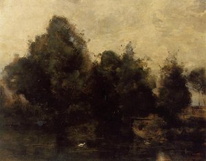 Near Arras, The Banks Of The Scarpe — Jean-baptiste-camille Corot, Barbizon School