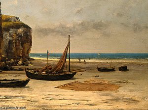 Beach In Normandy, Detalj 2, Ng Washingto — Gustave Courbet, Realism
