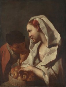 Girl Selling Fruit, Domenico Maggiotto (attributed To), 1745 - 1770 — Domenico Maggiotto