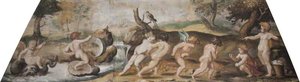 Putti And A Cupid Towing A Putto On A Cockleshell Boat (after Polidoro Da Caravaggio) — Franz Cleyn