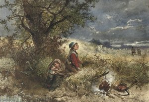 Seeking Shelter By The Campfire — Johan Mari Henri Ten Kate