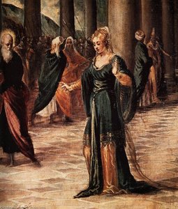 Christ And The Woman Taken In Adultery (detail) — Jacopo Tintoretto