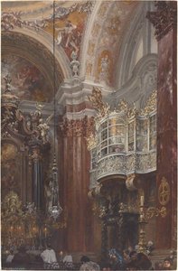 The Interior Of The Jacobskirche At Innsbruck — Adolph Von Menzel