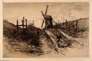 (landscape With Windmill) — Charles Frederick William Mielatz