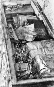 Old Documents In A Chest — Adolph Von Menzel