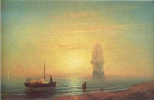 The Sunset On Sea 1 — Ivan Konstantinovich Aivazovsky, Romanticism