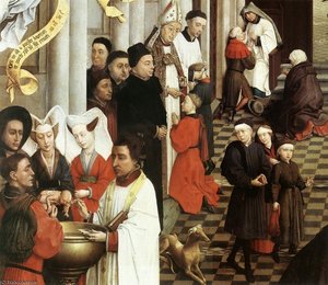 Seven Sacraments (left Wing) Detail — Goswijn Van Der Weyden