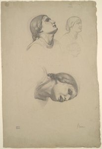 Four Studies Of The Head Of A Young Italian Woman — Edgar Degas