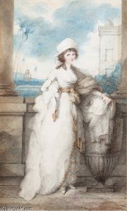 Portrait Of A Lady, Standing On A Balcony — George Chinnery