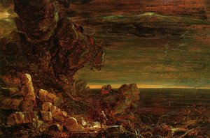 The Cross And The World: Study For 'the Pilgrim Of The World At The End Of His Journey' — Thomas Cole