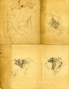 Hand Studies — Theodore Clement Steele, Impressionism