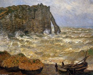 Rough Sea At Etretat — Claude Monet