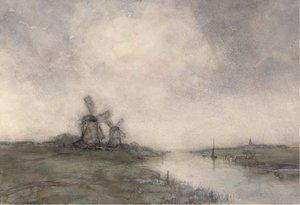 Polder Landscape With Windmills — Jan Weissenbruch