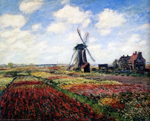Tulip Fields With The Rijnsburg Windmill — Claude Monet