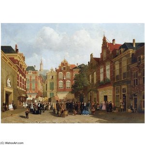 The Daily Market On The Groenmarkt With The St. Jacobskerk In The Back