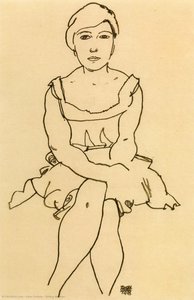 Sitting Woman — Egon Schiele, Expressionism