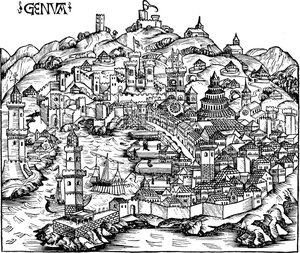 View Of Genoa In Italy — Hartmann Schedel