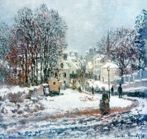 The Grand Street Entering To Argenteuil, Winter — Claude Monet, Impressionism