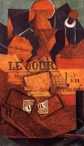 Tobacco, Newspaper And Bottle Of Wine — Juan Gris