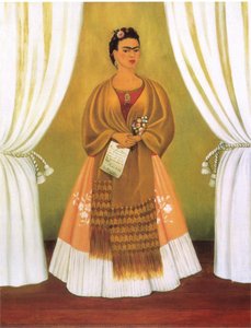 Self-portrait Dedicated To Leon Trotsky (between The Curtains) — Frida Kahlo