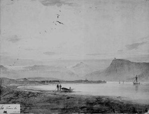 Vue De Troms Oe (aujourd'hui Tromso) — Peder Balke, Romantic Landscape Painting