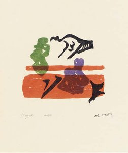 Violet Torso On Orange Stripes — Henry Moore