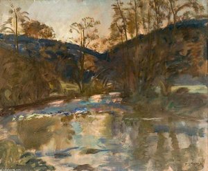 Study Of A River Landscape — Sir Alfred James Munnings