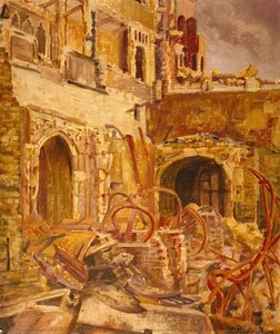 Houses Of Parliament Debating Chamber Showing Bomb Damage, View Looking South East From Star Court — Vivian Charles Hardingham