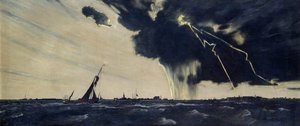 A Thunderstorm, Harwich Submarines Leaving Port
