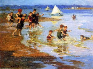 Children At Play On The Beach — Edward Henry Potthast